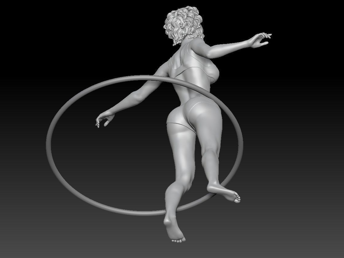 acrobatic hula hoop girl 1 3D print model_3