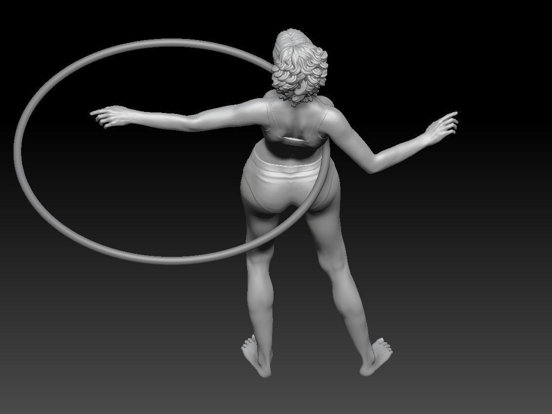 acrobatic hula hoop girl 1 3D print model_2