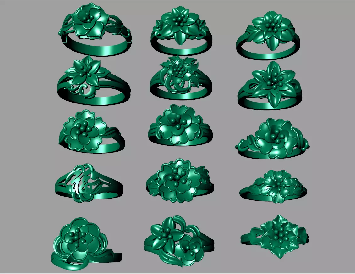 COMBO 15 24K RINGS 3D 3D print model_0