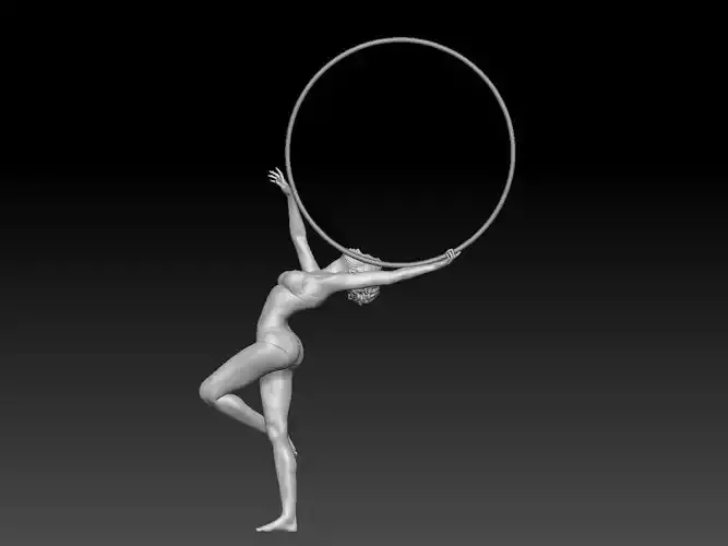 acrobatic hula hoop girl 2 3D print model