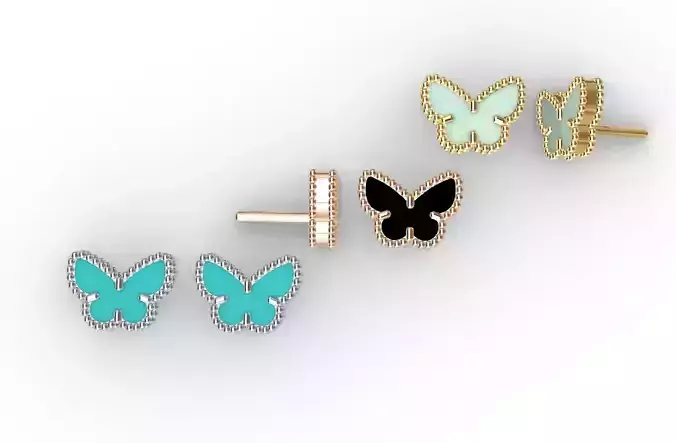 Earrings 3D print model 