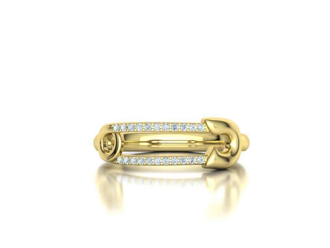 Pin Diamond Ring Lucky Symbol Ring 3D model 3D print model_16