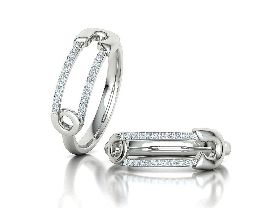 Pin Diamond Ring Lucky Symbol Ring 3D model 3D print model_5