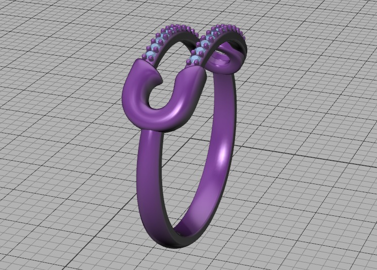 Pin Diamond Ring Lucky Symbol Ring 3D model 3D print model_43