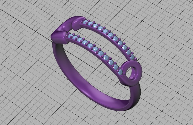 Pin Diamond Ring Lucky Symbol Ring 3D model 3D print model_45