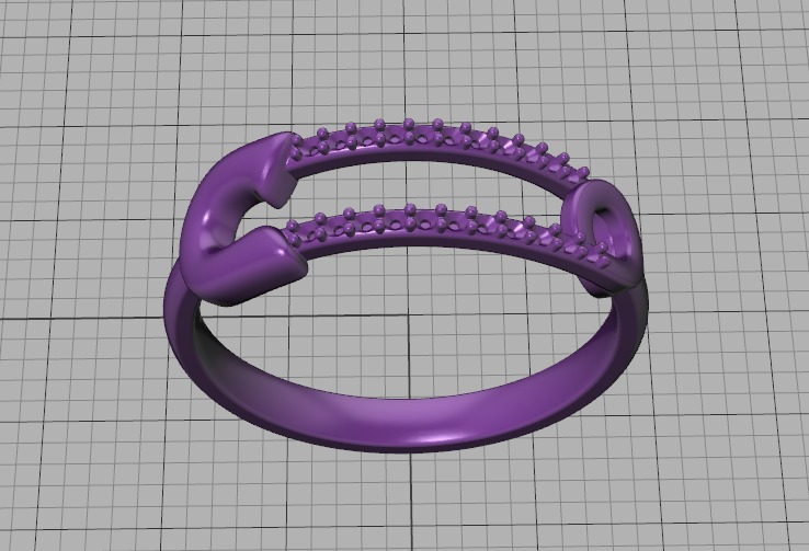 Pin Diamond Ring Lucky Symbol Ring 3D model 3D print model_37