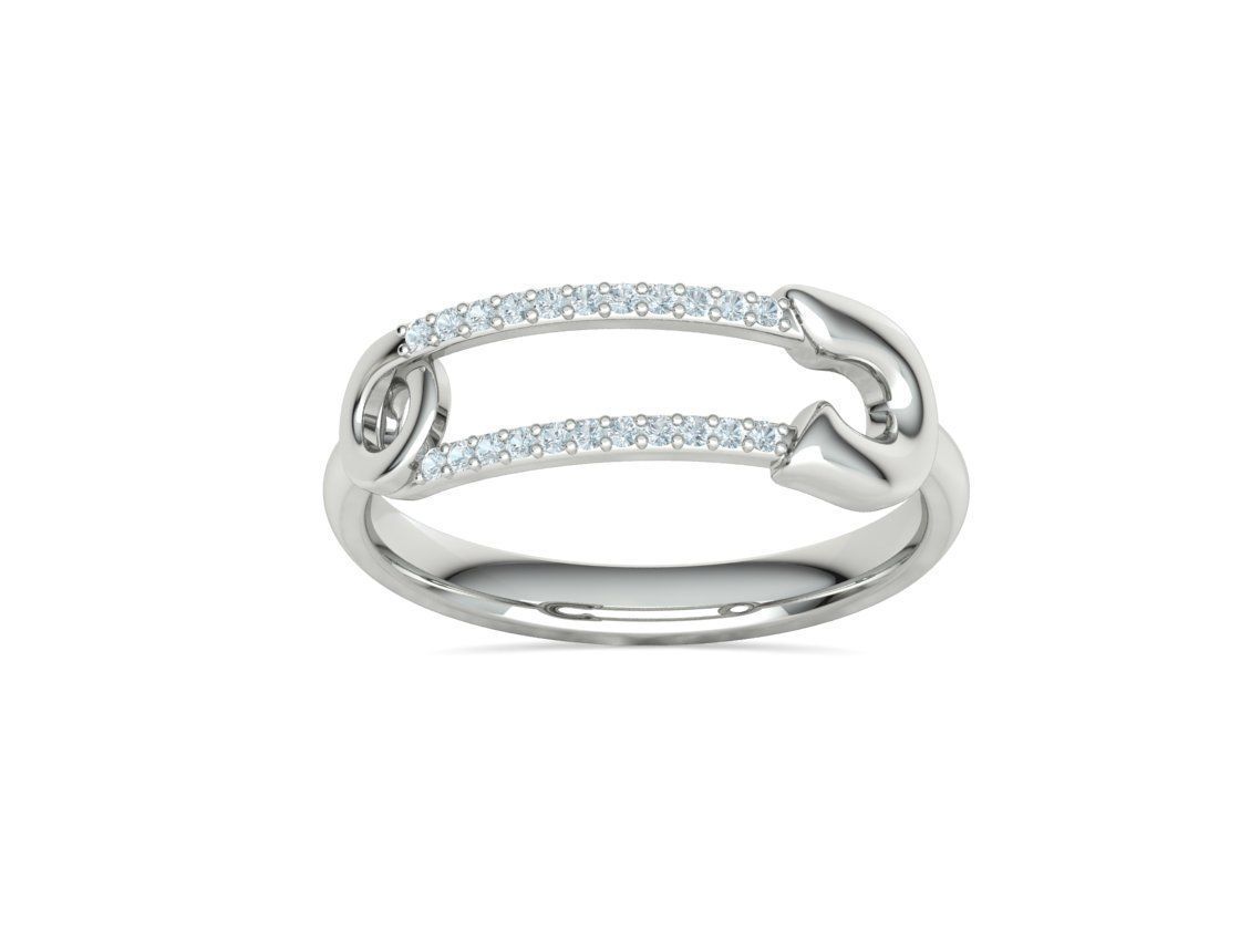 Pin Diamond Ring Lucky Symbol Ring 3D model 3D print model_23