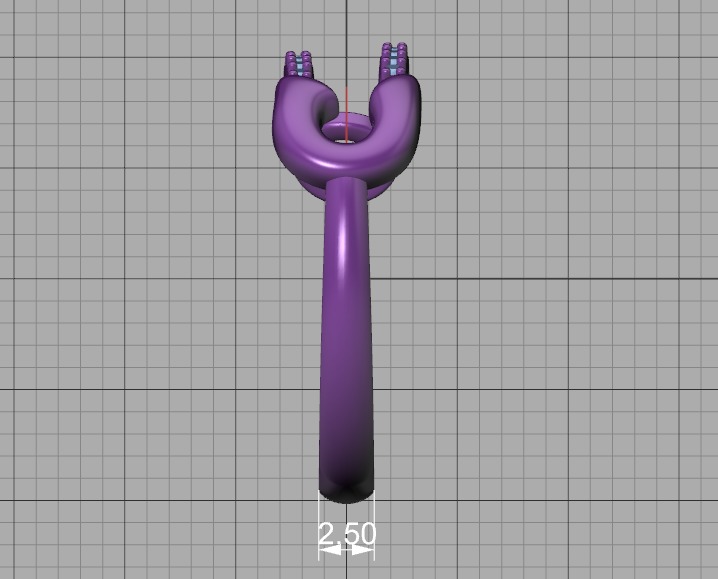 Pin Diamond Ring Lucky Symbol Ring 3D model 3D print model_40