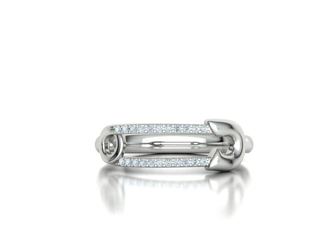 Pin Diamond Ring Lucky Symbol Ring 3D model 3D print model_17