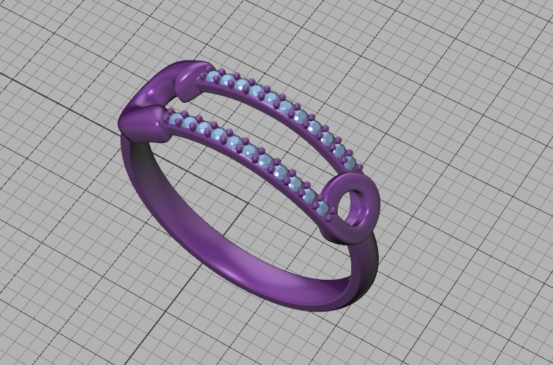 Pin Diamond Ring Lucky Symbol Ring 3D model 3D print model_41