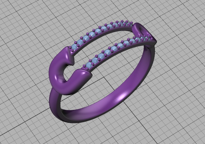 Pin Diamond Ring Lucky Symbol Ring 3D model 3D print model_42