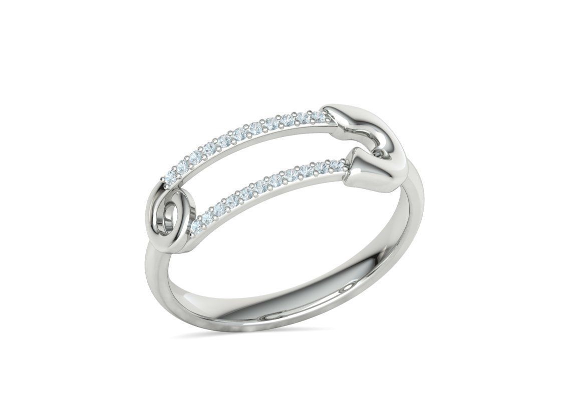 Pin Diamond Ring Lucky Symbol Ring 3D model 3D print model_32