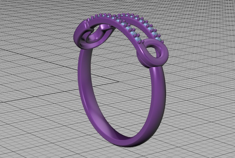 Pin Diamond Ring Lucky Symbol Ring 3D model 3D print model_36