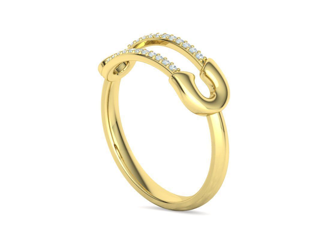 Pin Diamond Ring Lucky Symbol Ring 3D model 3D print model_28