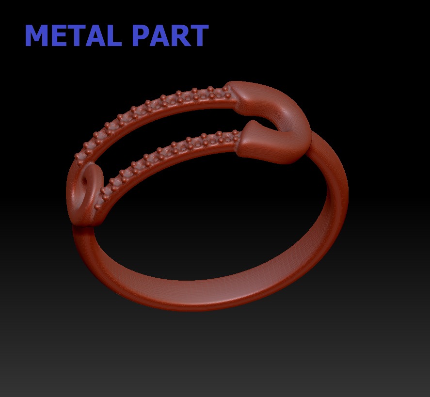 Pin Diamond Ring Lucky Symbol Ring 3D model 3D print model_38