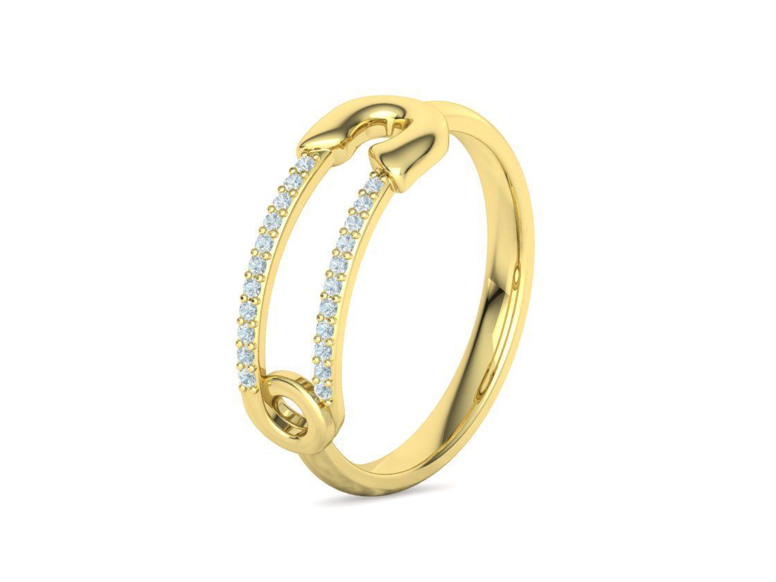 Pin Diamond Ring Lucky Symbol Ring 3D model 3D print model_34