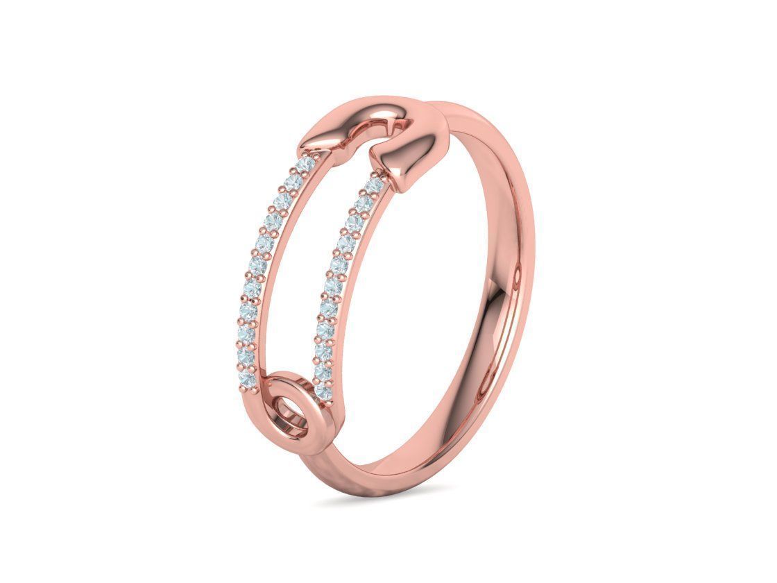 Pin Diamond Ring Lucky Symbol Ring 3D model 3D print model_33