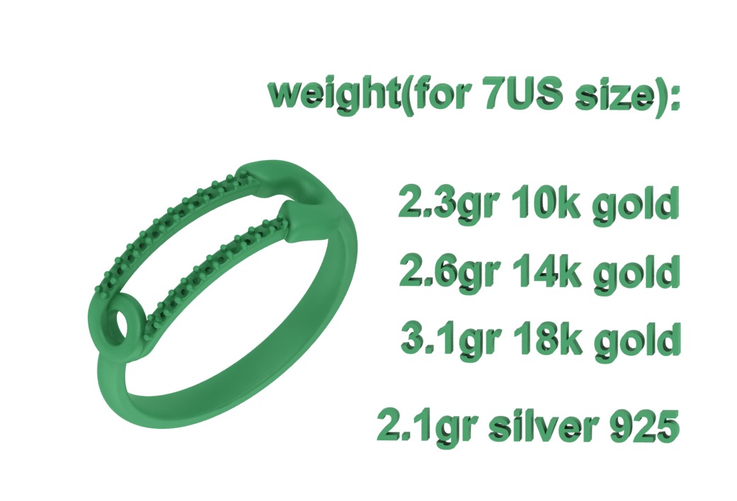 Pin Diamond Ring Lucky Symbol Ring 3D model 3D print model_8