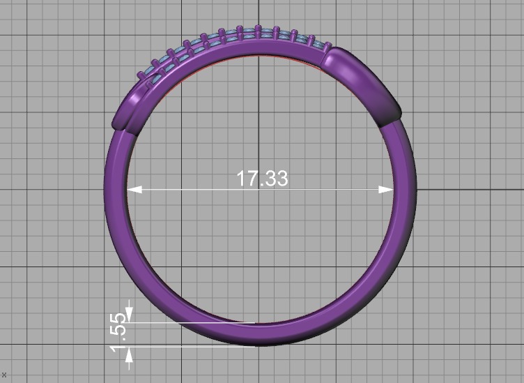 Pin Diamond Ring Lucky Symbol Ring 3D model 3D print model_39