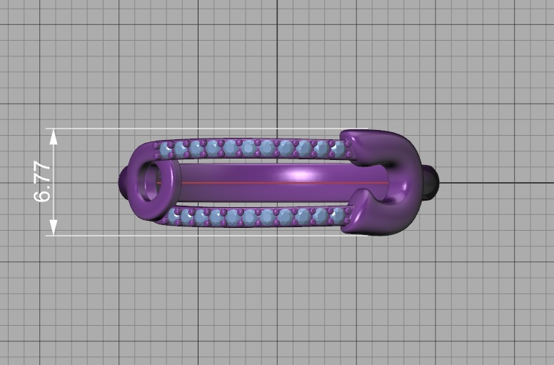 Pin Diamond Ring Lucky Symbol Ring 3D model 3D print model_7