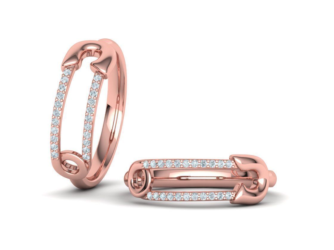 Pin Diamond Ring Lucky Symbol Ring 3D model 3D print model_12