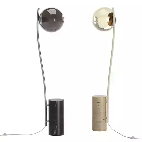 Small floor lamp with Cora travertine base