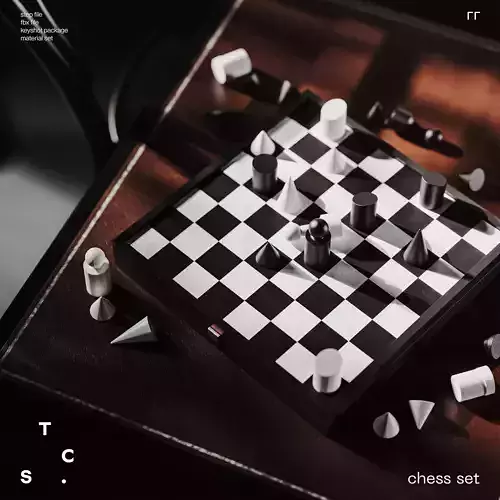 Conran Shop Leather Chess Set Free 3D model