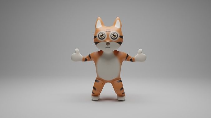 Cute tiger 3D model