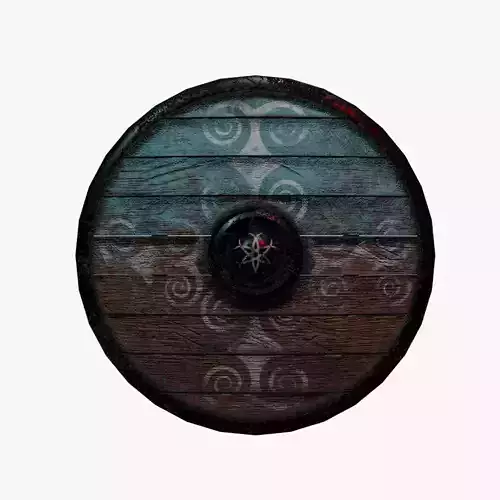 Viking Shield Blue  White - Lowpoly