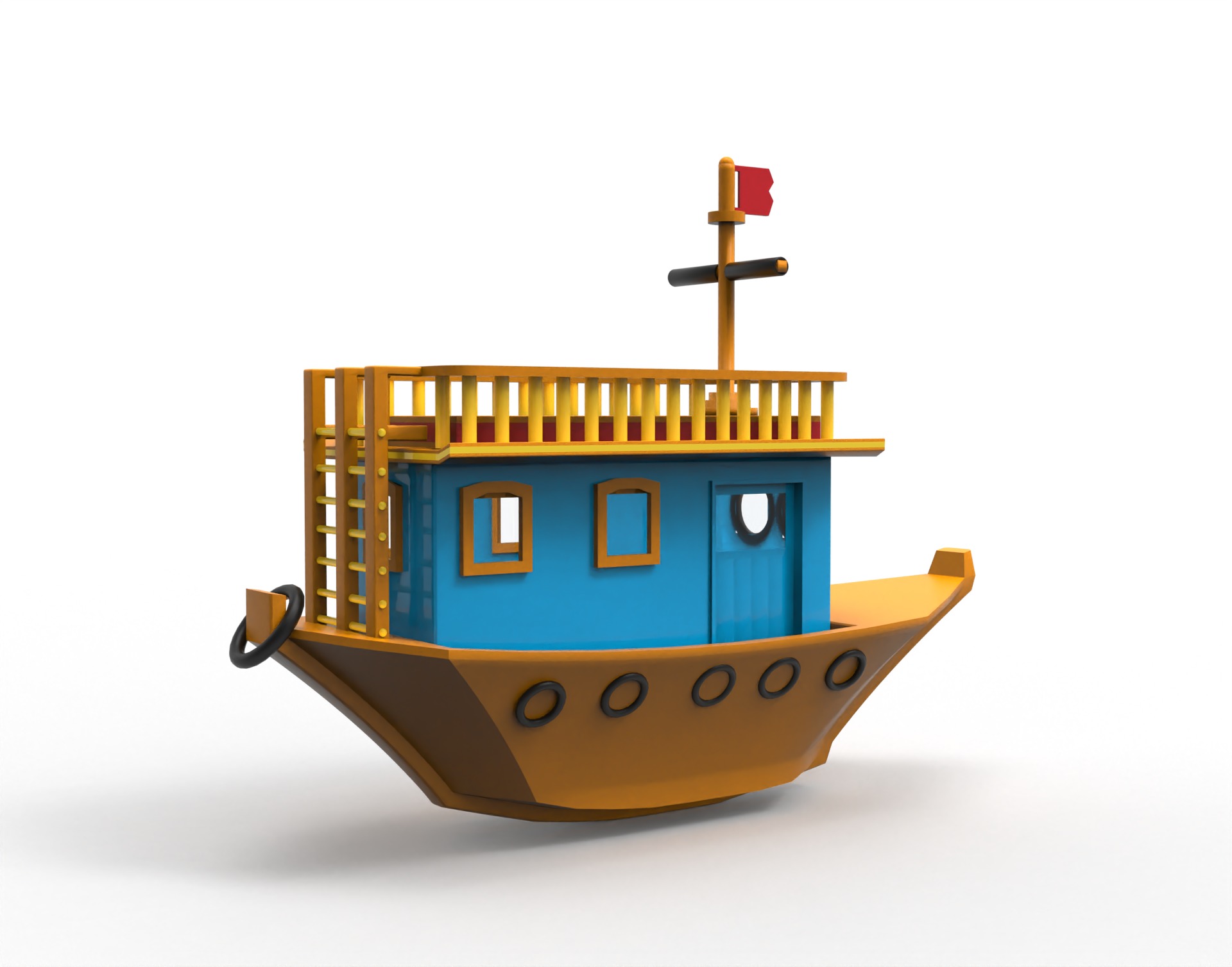 Toon Tug Low-poly 3D model_4