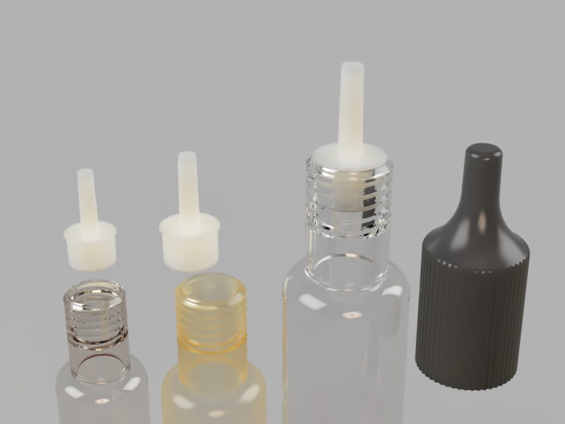 Dropper Bottle Set 3D print model_3