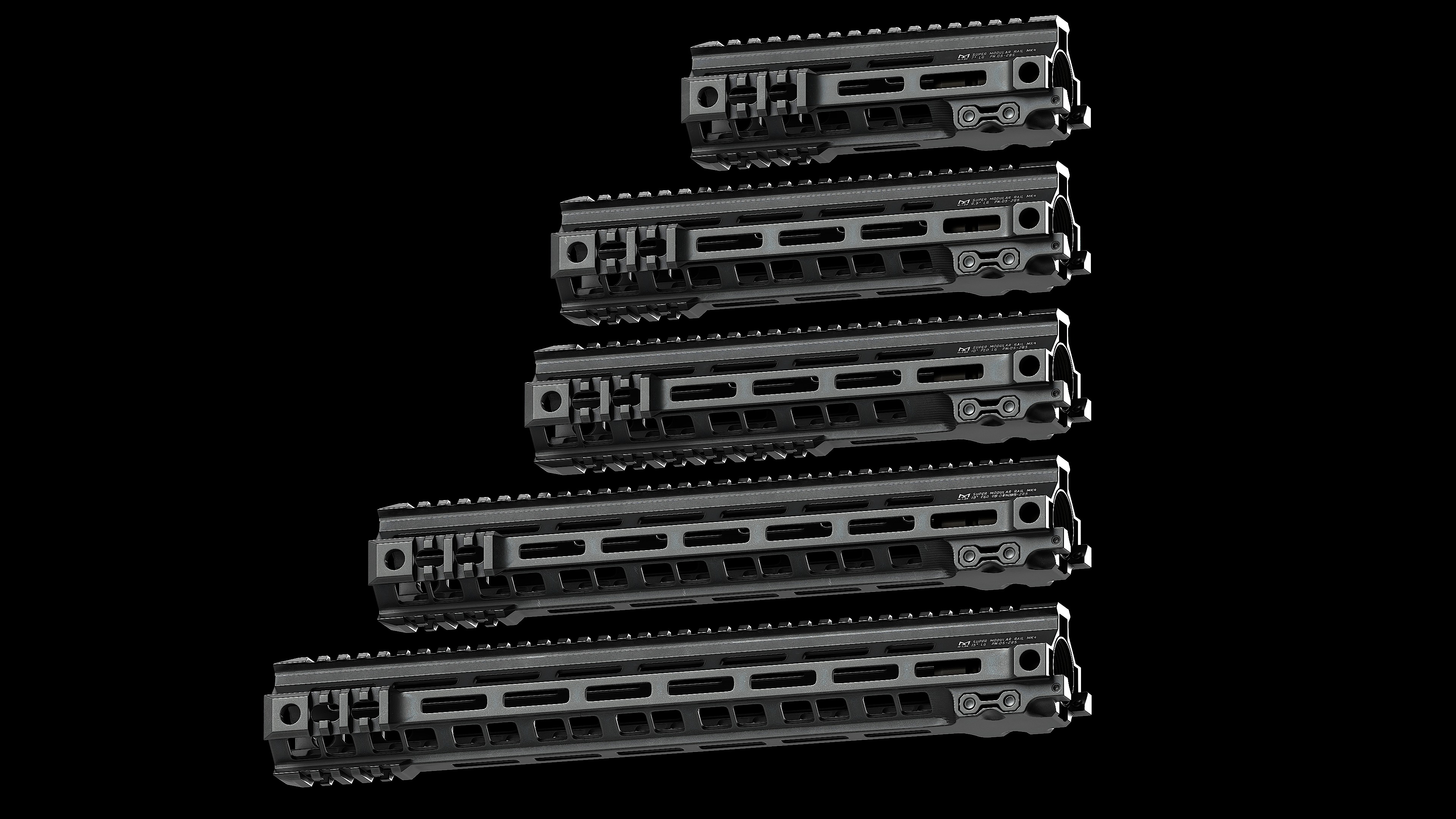 Geissele Super Modular Rail MK4 M-LOK Low-poly 3D model_9