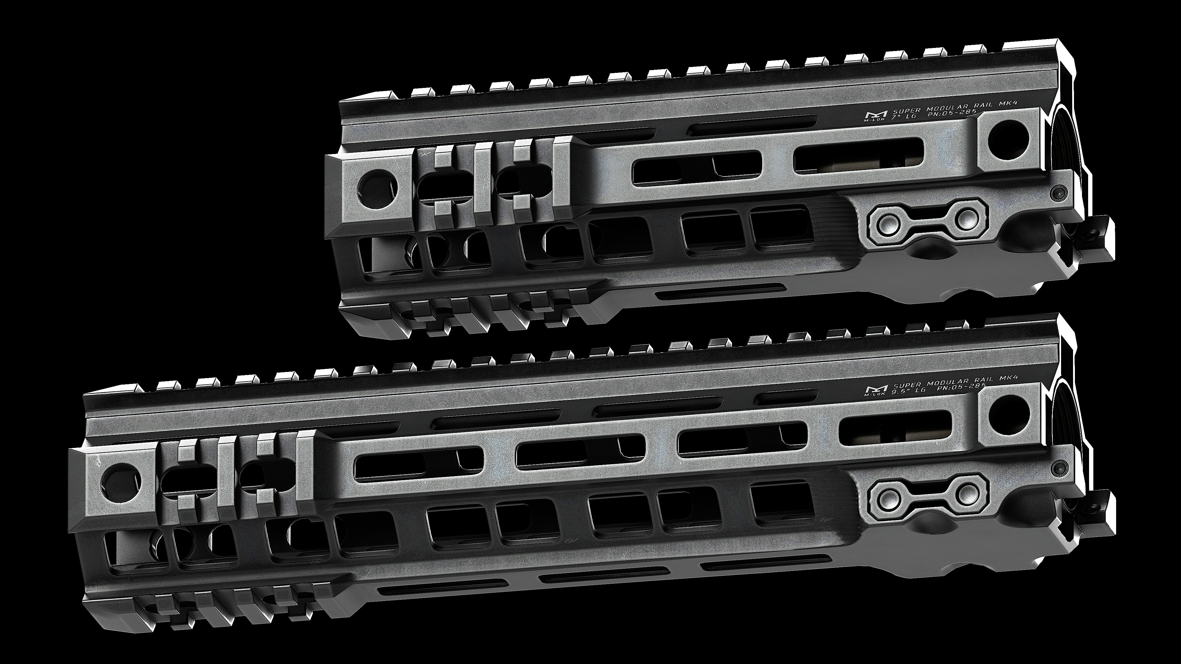 Geissele Super Modular Rail MK4 M-LOK Low-poly 3D model_1