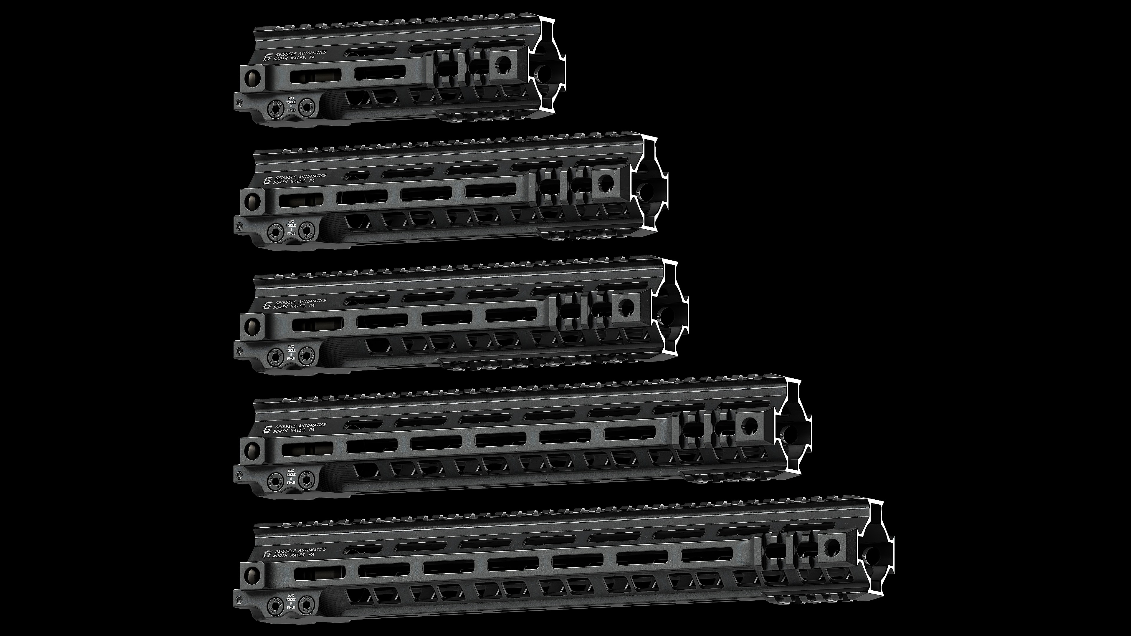 Geissele Super Modular Rail MK4 M-LOK Low-poly 3D model_7