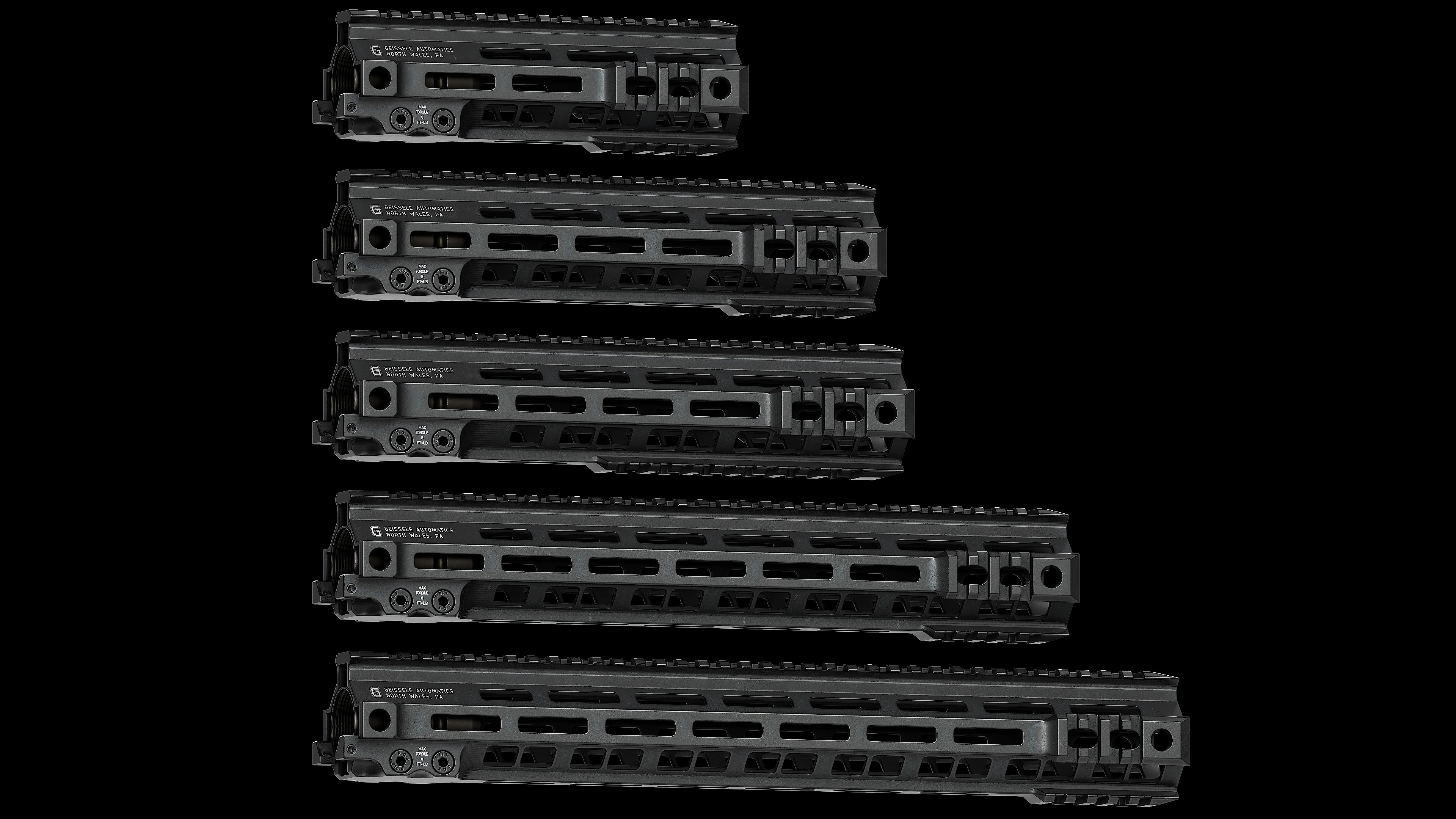 Geissele Super Modular Rail MK4 M-LOK Low-poly 3D model_6
