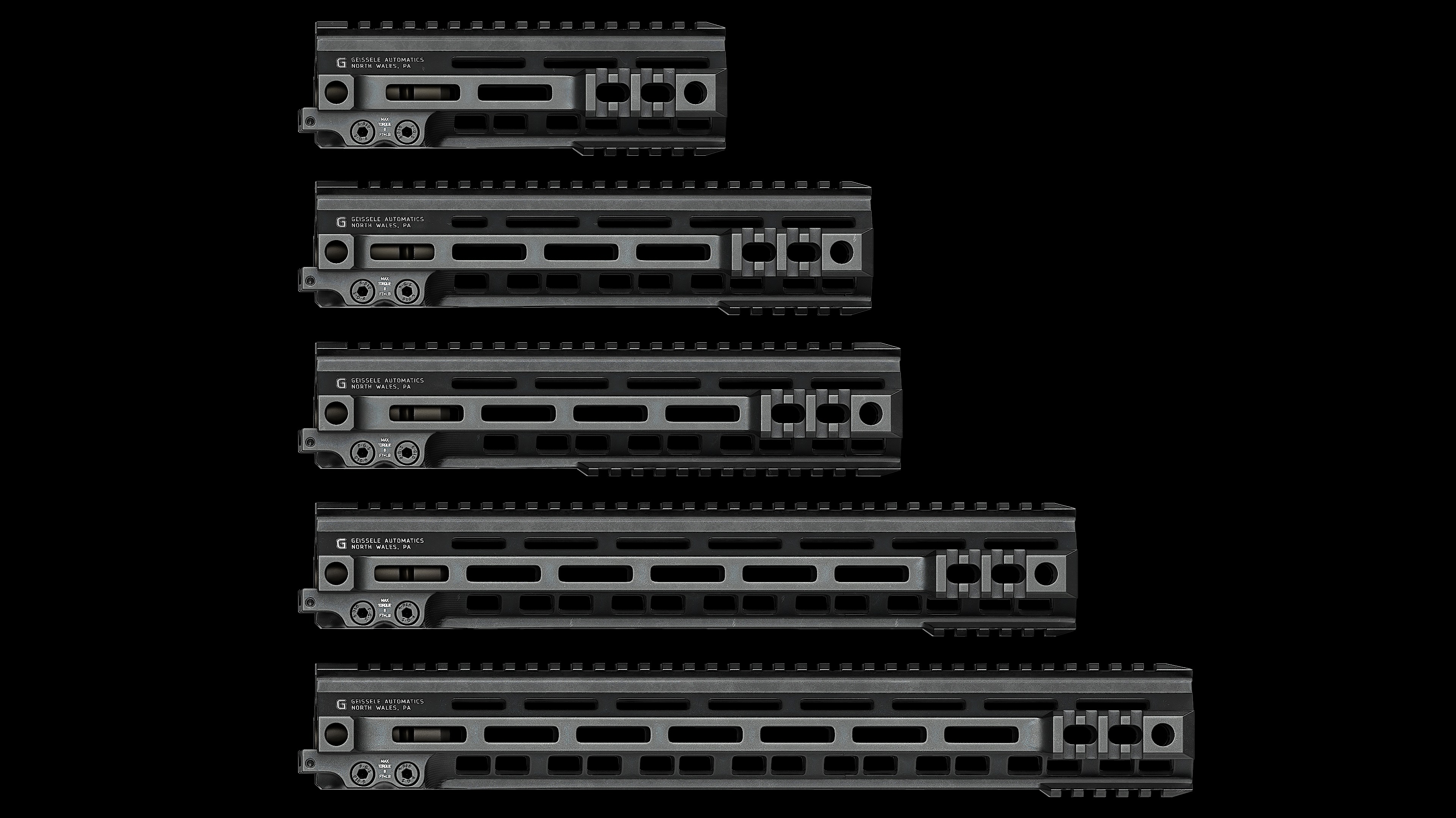 Geissele Super Modular Rail MK4 M-LOK Low-poly 3D model_5