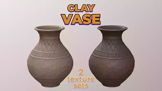 Clay Vase dusty antique old pottery