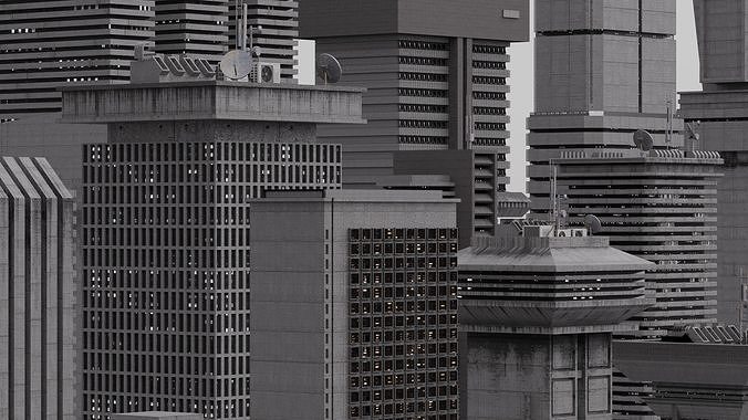 Concrete Brutalism - 3D Building asset 3D model 5