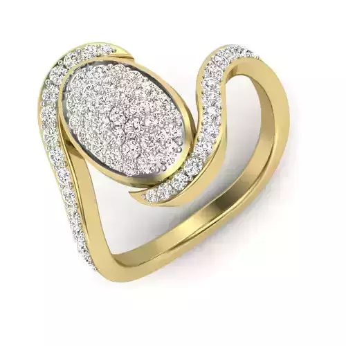 light weight  Yellow gold diamond rings-PR-476-DIA