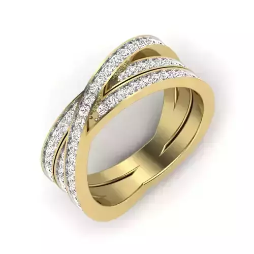 light weight  Yellow gold diamond rings-PR-478-DIA