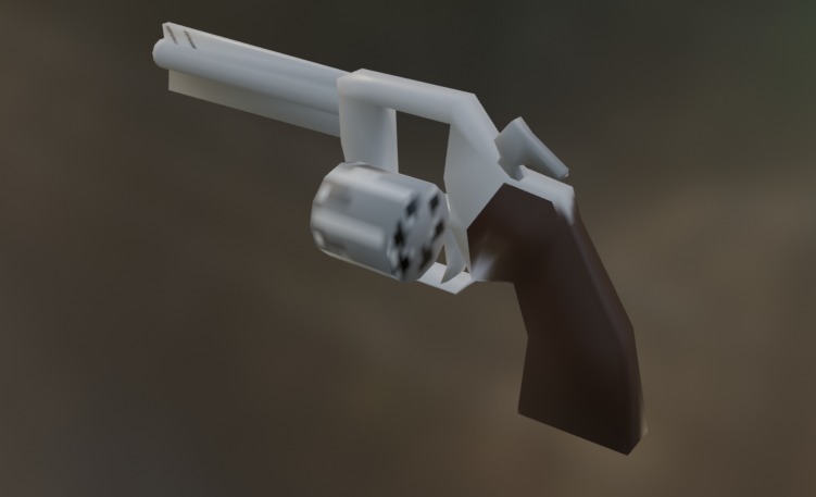 Revolver - Low Poly model Low-poly 3D model_2