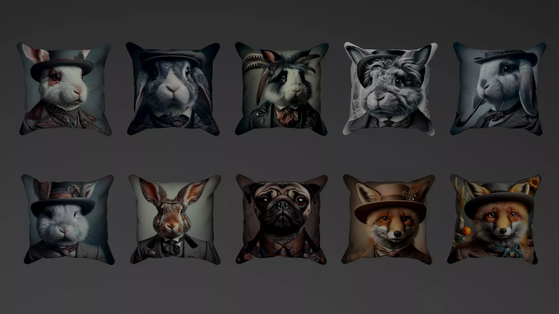 llustration Animal Figure Digital Print Pillows 2 Low-poly 3D model