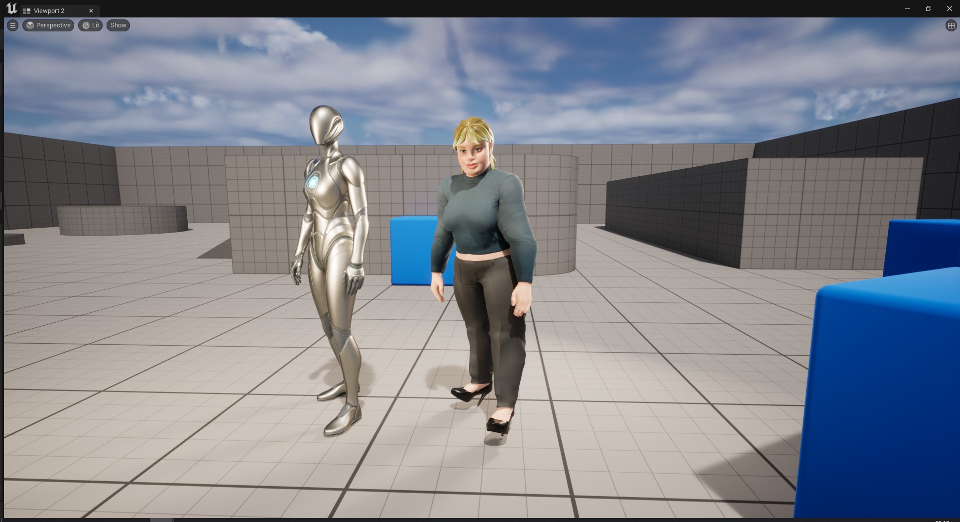 Everyday Outfit Plus-Size Jeans Female Model  Stylized Character Low-poly 3D model_26