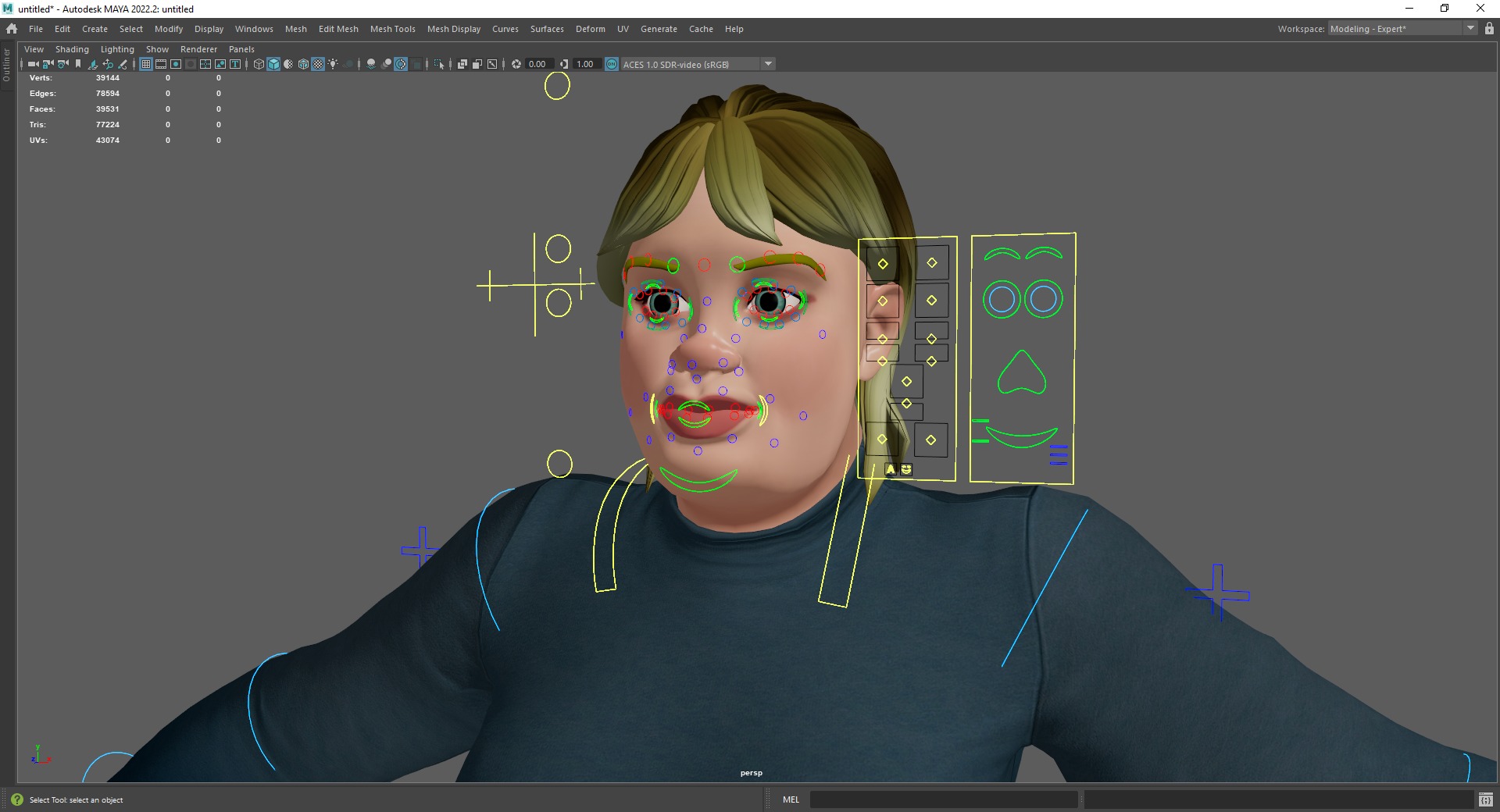 Everyday Outfit Plus-Size Jeans Female Model  Stylized Character Low-poly 3D model_23