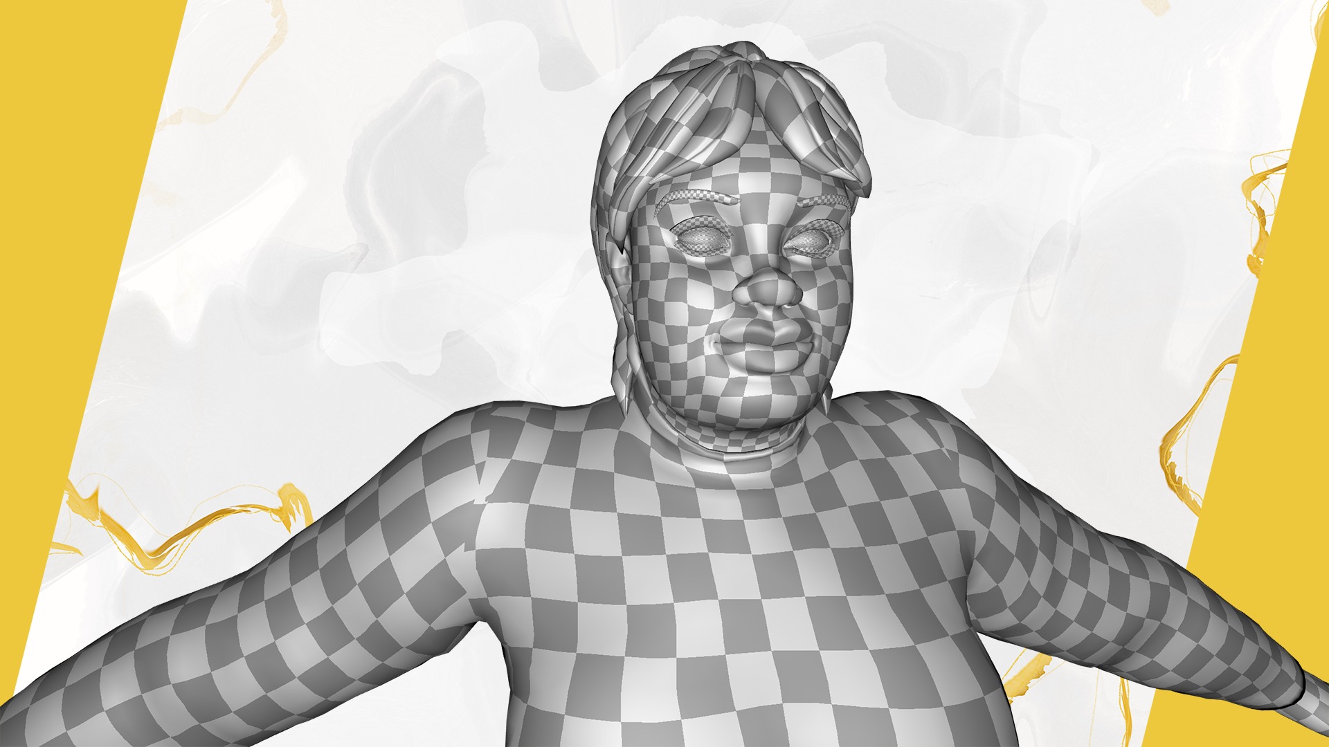 Everyday Outfit Plus-Size Jeans Female Model  Stylized Character Low-poly 3D model_29