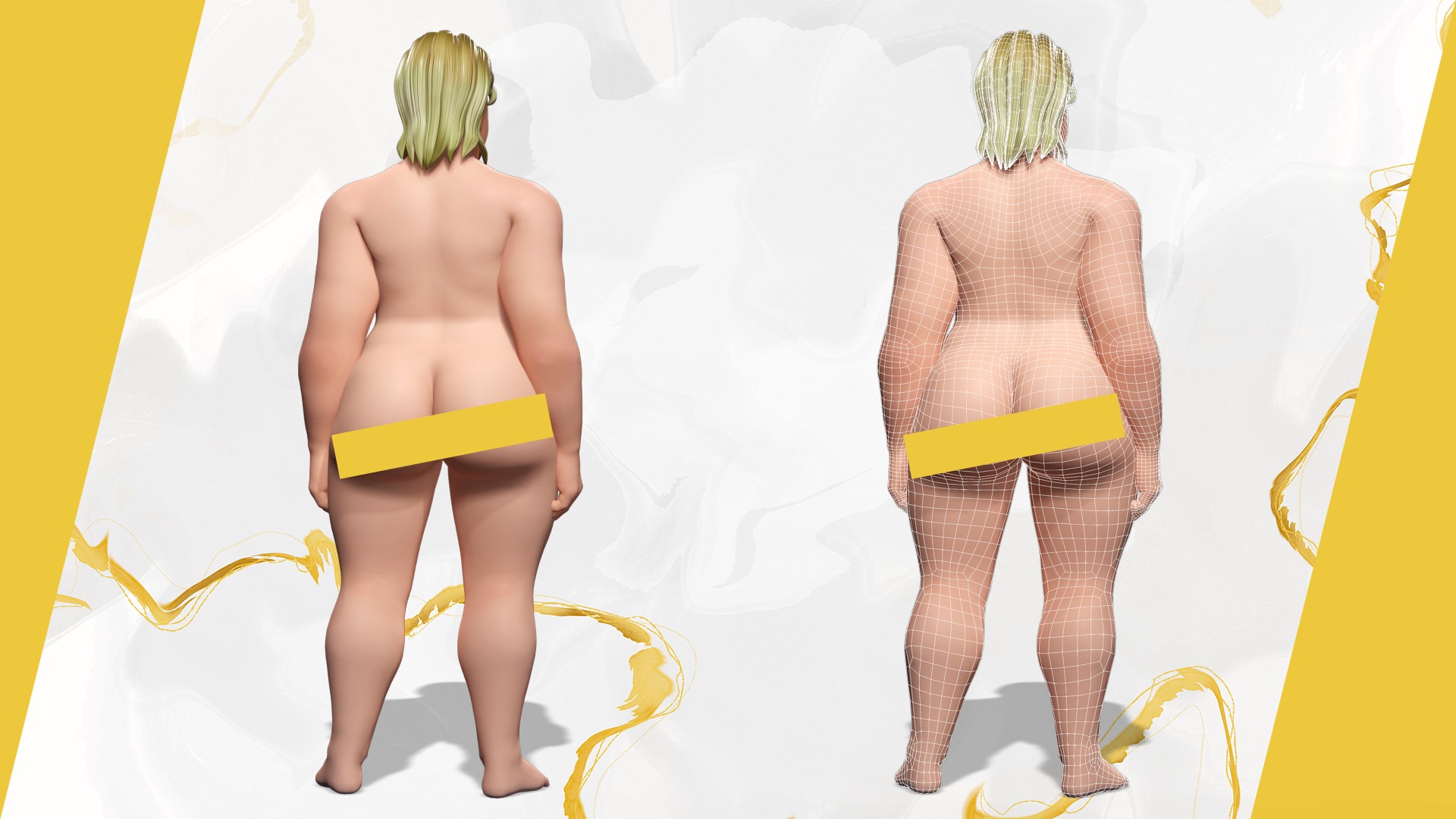 Everyday Outfit Plus-Size Jeans Female Model  Stylized Character Low-poly 3D model_3