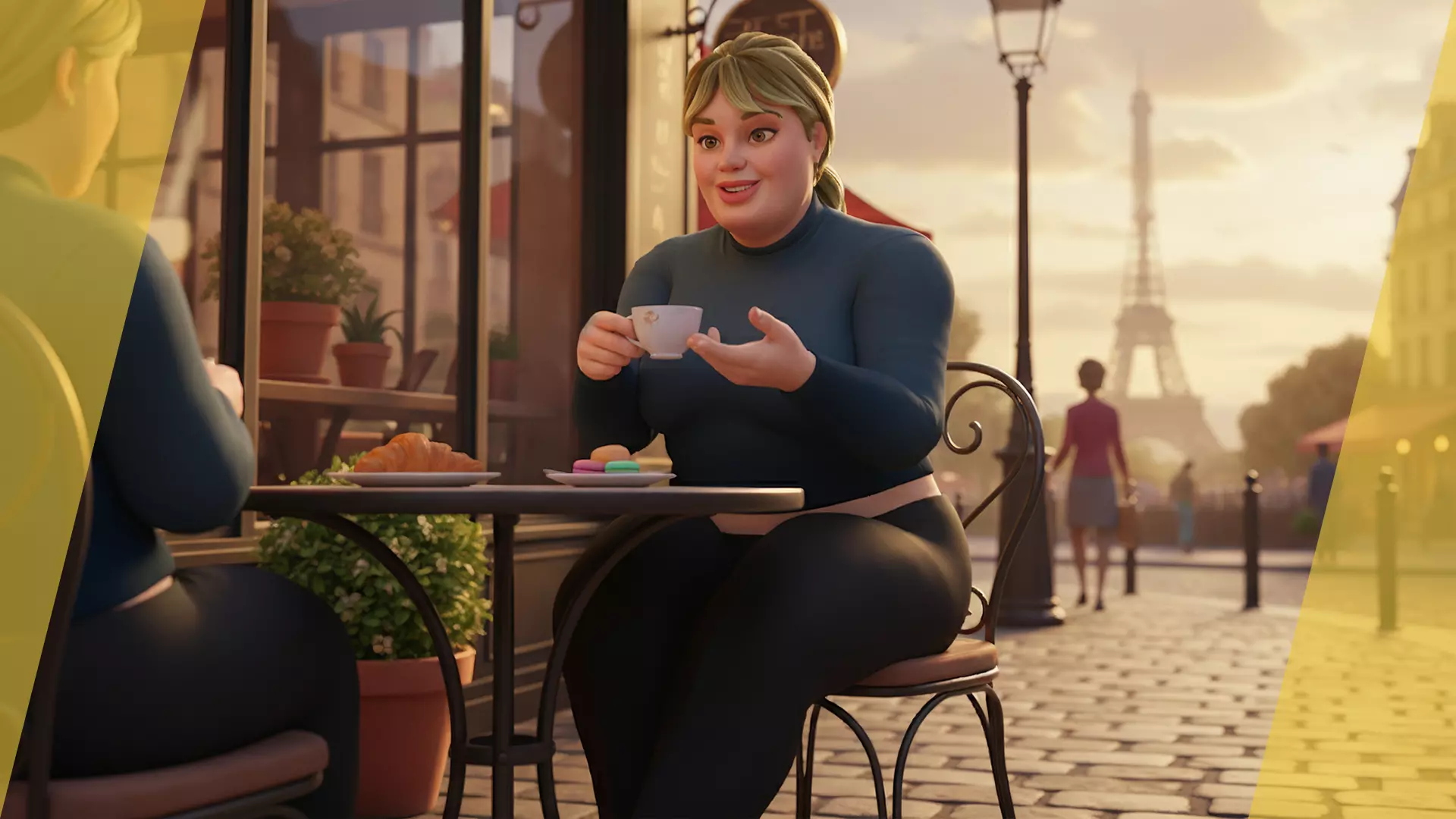 Everyday Outfit Plus-Size Jeans Female Model  Stylized Character Low-poly 3D model_4