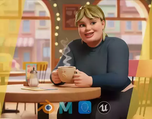 Everyday Outfit Plus-Size Jeans Female Model  Stylized Character Low-poly 3D model Everyday Outfit Plus-Size Jeans Female Model  Stylized Character Low-poly 3D model