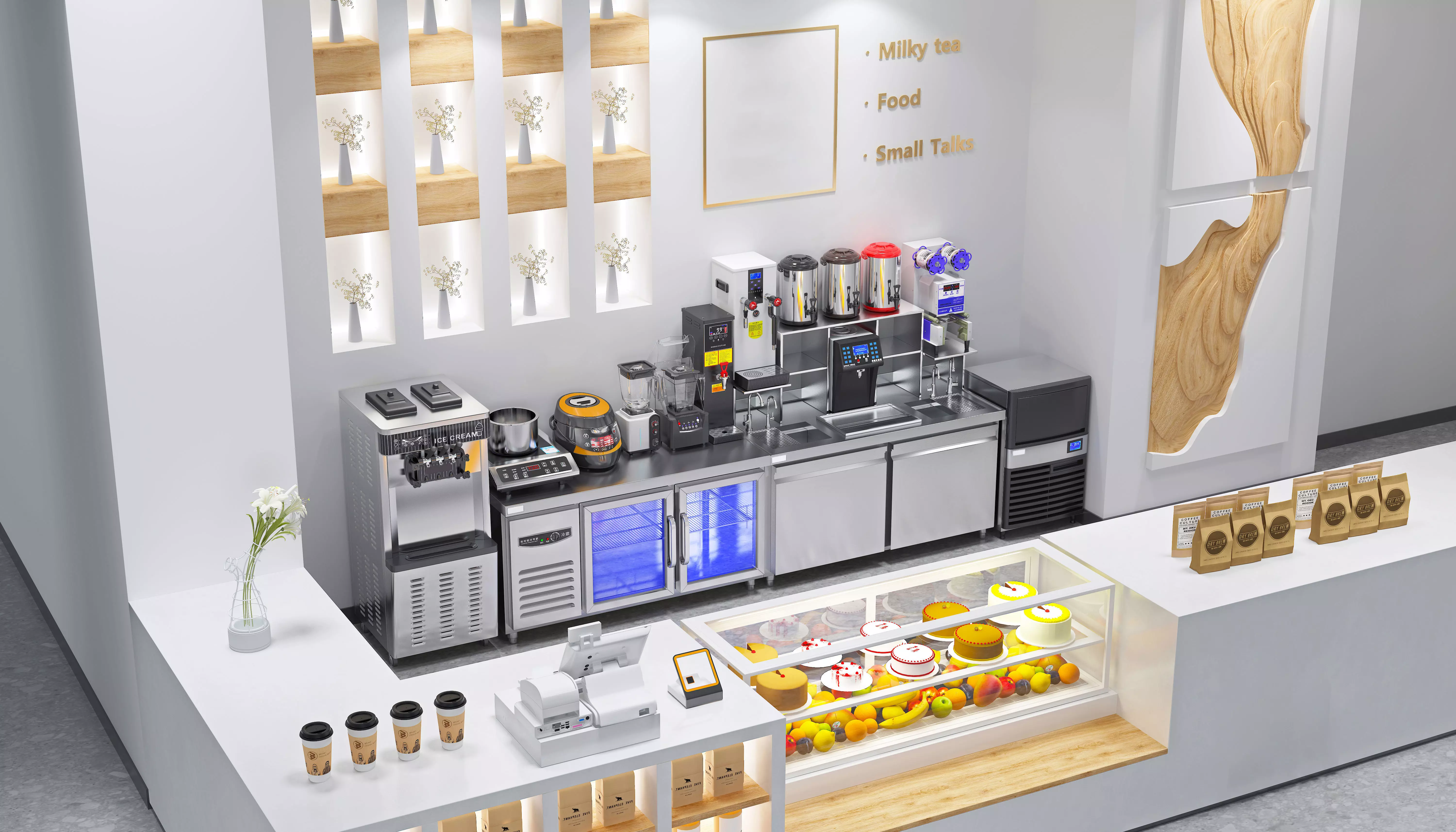 Milk tea bar equipment 12 3D model