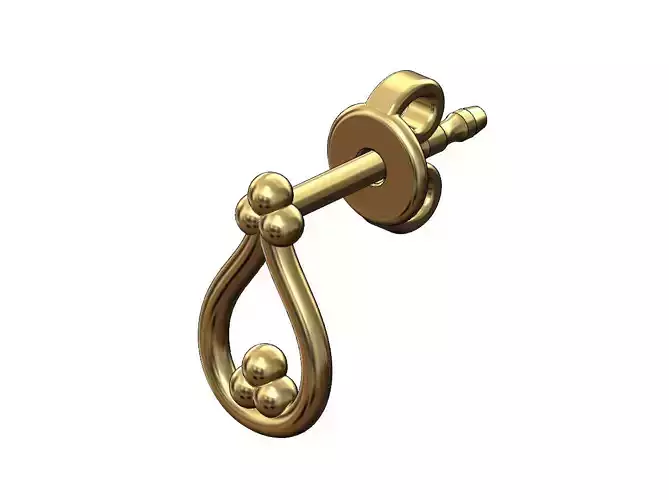 Bead crown vintage stud earring